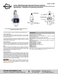 Thumbnail of document Manual - 1000E Explosion-Proof Diaphragm Operated Pressure Switches